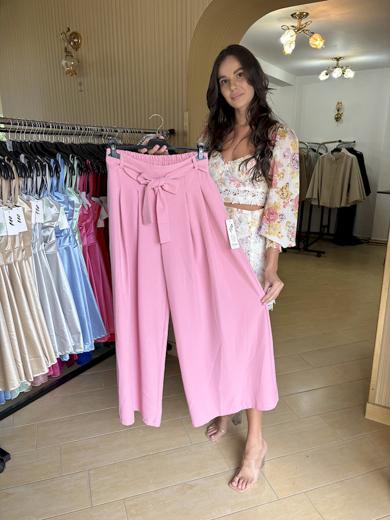 Pantaloni eleganti cu cordon - imagine 3