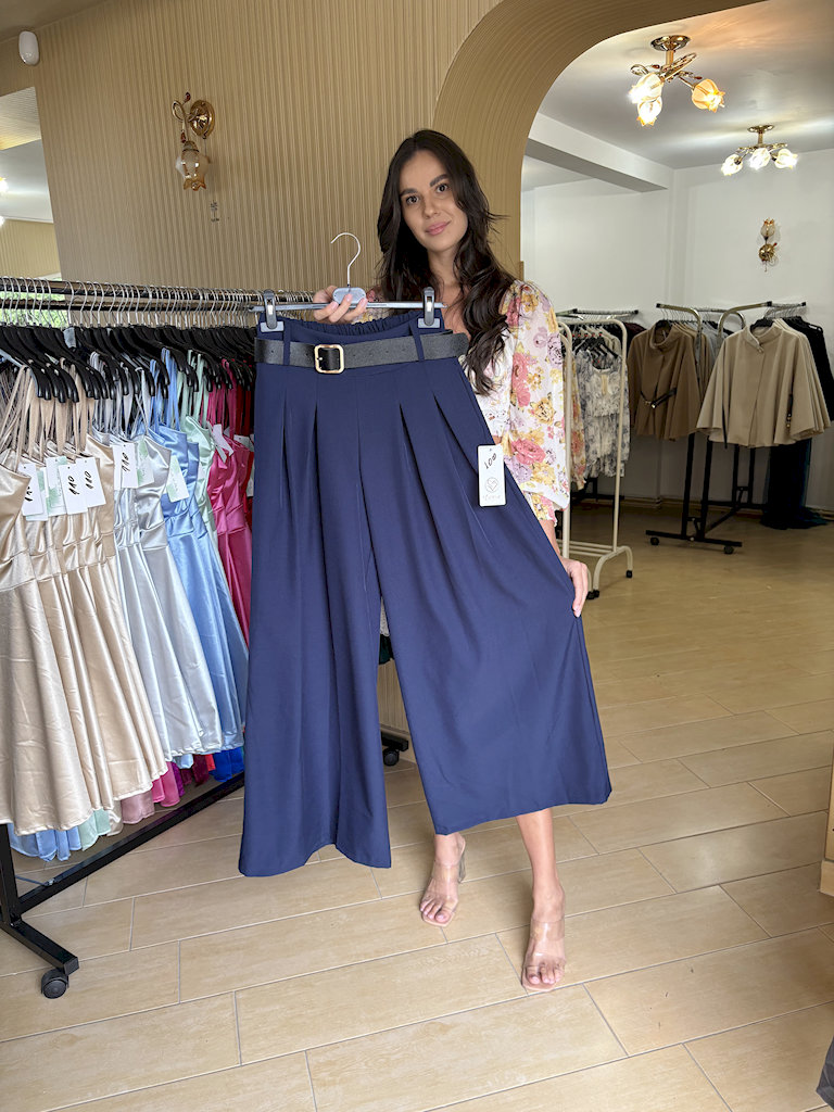 Pantaloni eleganti cu curea - imagine 2