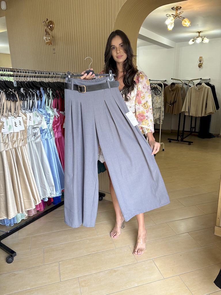 Pantaloni eleganti cu curea - imagine 3